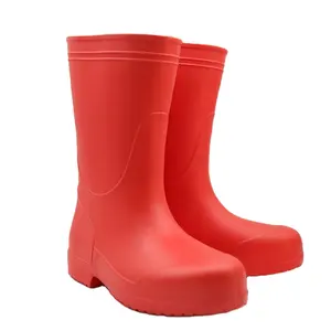 Botas de chuva masculinas, calçados de água resistentes a abrasões, calçados de alta velocidade em EVA, à prova d'água, para uso ao ar livre e em joelho, com remendo inferior antiderrapante