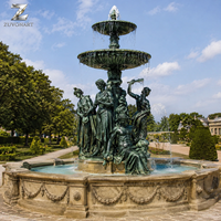 Fontaine de jardin en bronze et cuivre, sculpture d'extérieur, élément aquatique, statue classique, décoration personnalisée pour hôtel, villa, cour, place publique