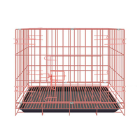 Cage pour chien en fer robuste et pratique, porte simple, verrouillage sécurisé, plateau en plastique amovible, pliable, montage simple, pour petits animaux domestiques