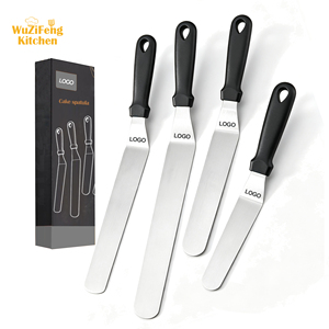 Spatule professionnelle inclinée en acier inoxydable pour la décoration de gâteaux, avec manche en plastique, pour glaçage et décoration - Product Image 1