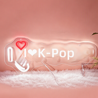 Vente directe d'usine, enseignes au néon murales personnalisées, néon LED en forme de cœur K-pop personnalisé pour la décoration