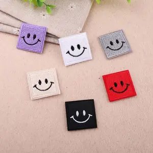 Square Smiling Face Robot Head Patch Set Iron on Patches Custom Embroidery