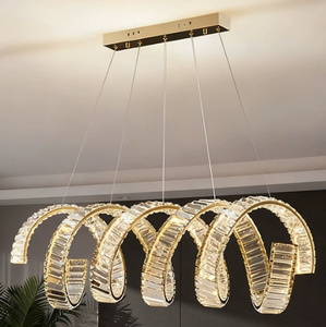 Lampadario di Lusso a Spirale Irregolare in Cristallo Dorato, <span class=keywords><strong>Design</strong></span> Moderno e Creativo per Bar, Ristoranti e Soggiorni, Luce Calda - Product Image 3