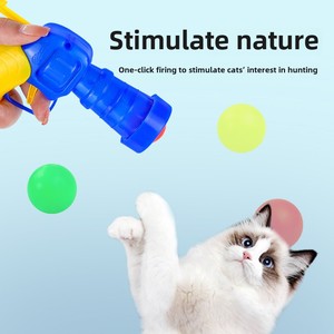 Fluffy bóng mèo đồ chơi Launcher súng tự giải trí nhàm chán cứu trợ bóng sang trọng đàn hồi mèo trêu ghẹo nhà sản xuất đồ chơi thú cưng mềm - Product Image 3