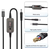Kabel Daya Adjustable Tipe C ke DC 65W/100W PD Trigger 5V 9V 12V 15V 20V Layar Digital 8 Ujung untuk Laptop Grosir Pabrik