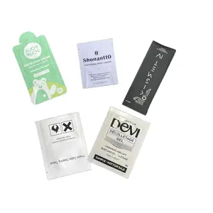 Marca Skincare Cosmetics Sample Sachet Packets Bolsas pequeñas de plástico Mylar con sello de tres lados para loción corporal Champú y crema para los ojos