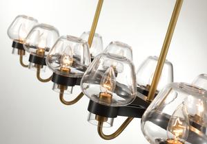 Lustre rectangulaire moderne <span class=keywords><strong>Simig</strong></span> Lighting en cuivre, style luxe discret, idéal pour restaurant atmosphérique - Product Image 4
