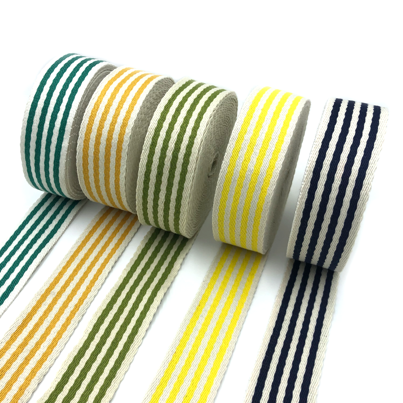 38 мм Толстая цветная хлопковая лента, сумка, ремешок, Полосатый ремень