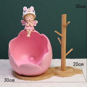Table basse décor clé bol plateau décoratif mignon la fleur enfant Lunlun Statues Sculptures décor à la maison bijoux organisateur plateau - Product Image 2