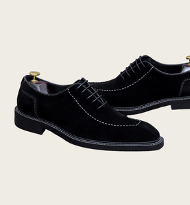 Chaussures en cuir véritable pour hommes, chaussures habillées à la mode, chaussures de mariage décontractées à lacets - Product Image 5