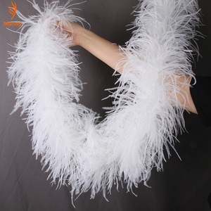 Boa en plumes d'autruche moelleuses de 2 yards, 1 à 5 plis, parfait pour les robes de mariée, les costumes de carnaval et les accessoires de mode DIY - Product Image 1