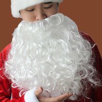 Hochwertige fantastische gefälschte realistische Weihnachtsmann-Bürste Weihnachts-Cosplay weiße Bart-Perücke für Weihnachtsfeiern