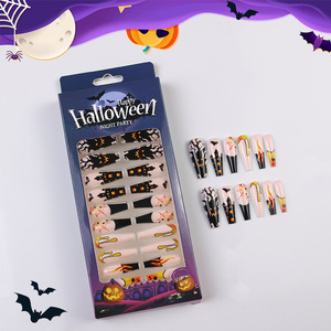 <span class=keywords><strong>Faux</strong></span> ongles à presser Halloween motif <span class=keywords><strong>griffe</strong></span> de chat, 24 pièces en boîte, avec colle gelée pour doigts - Product Image 6