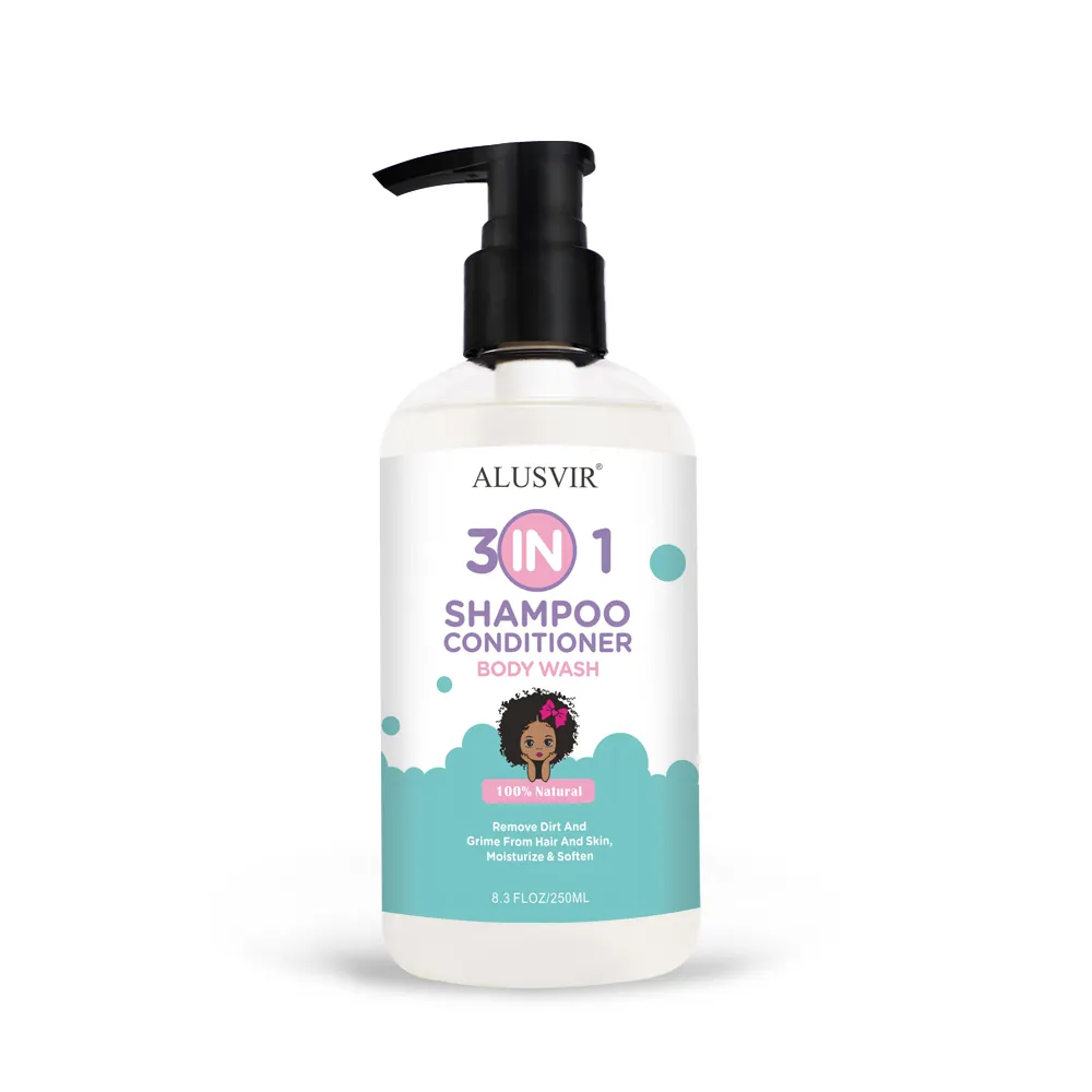 مخصص شعار الطفل الاطفال الشعر الرعاية حمام منتجات العناية بالبشرة الطبيعية 3 في 1 شامبو للشعر مكيف الجسم غسل العناية الشخصية مجموعة أدوات للأطفال