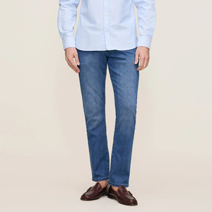 Custom Logo Men Denim <strong>Jeans</strong> Mid-Rise <strong>Blue</strong> <strong>Jeans</strong> with Private <strong>Label</strong> Service and Bulk Order Support - Product Image 4