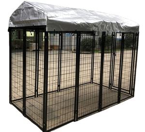 8*4 * <span class=keywords><strong>6Ft</strong></span> ağır açık Metal galvanizli kaynaklı köpek kulübesi çevre dostu siyah taban büyük köpek kafesi UV dayanıklı - Product Image 2