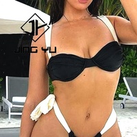 Maillot de bain deux pièces sur mesure pour femmes, nouveau tissu de maillot de bain recyclé 2024, bikini ajustable anti-rides