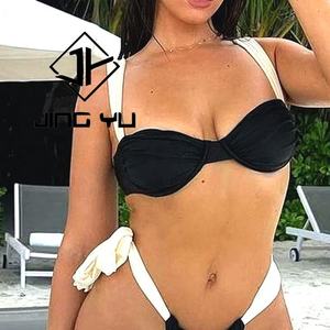 Custom Made Women 2024 New Recycled <b>Swimsuit</b> Fabric Bikini Wrinkle Adjustable Two Piece Set Bikini - Product Image 5