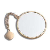 Miroir de poche en chaîne avec logo personnalisé Miroir cosmétique promotionnel avec porte-monnaie en PU avec pendentif à breloques