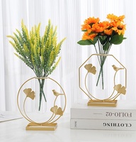 Vase en cristal de verre Art Déco créatif coréen, décoration d'intérieur, sens raffiné, ornement de table à manger pour l'arrangement floral, pour le salon