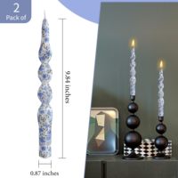 Handgefertigte 10-Zoll-Stabkerzen mit Flammenmuster, farbiges Wachs, gedrehte Kerzenständer für Hochzeits-, Dinner- und Partydekoration, Geschenkset