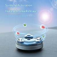 Diffuseur de parfum solaire pour voiture avec aromathérapie, décoration intérieure en métal et plastique, désodorisant liquide parfumé