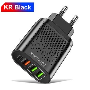40W PD QC3.0 Multi-Port Type-<b>C</b> + 3 <b>USB</b> Fast Charging <b>Adapter</b> with PC Fireproof Material CE Certified UK <b>Plug</b> - Product Image 5