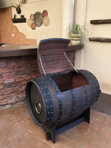 Modern Wooden Multi-Layer Shelf Barrel-Shaped Wine Cabinet for <b>Home</b> Office & Hotel Use Versatile Wine & Glass Storage - Product Image 2