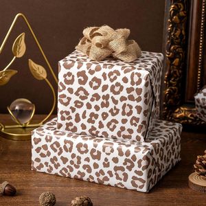 Brown Leopard Print <b>Wrapping</b> <b>Paper</b> 17 In X 32.8 Ft Single Side Recyclable Gift Wrap For Birthday Baby Shower Craft - Product Image 4