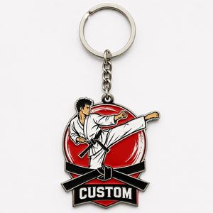 Porte-clés personnalisés en gros de haute qualité, porte-clés pour ceinture uniforme, souvenir de club d'arts martiaux, porte-clés pour les amateurs de karaté - Product Image 3