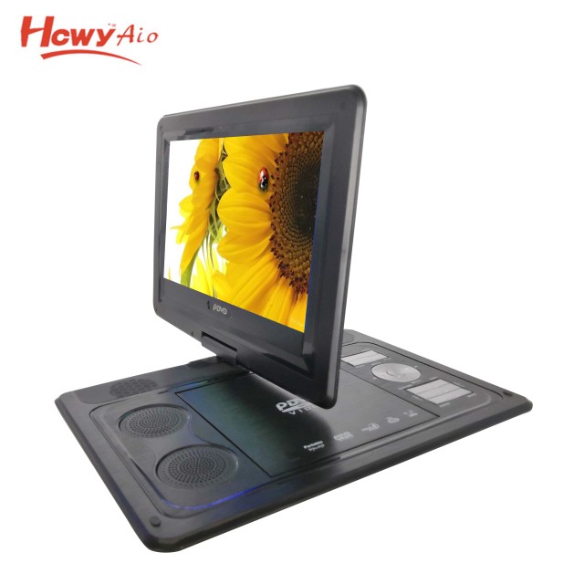 Customized 15 Inch Black Portable for Player with TV FM Radio Game Battery USB Port 1 Year Warranty