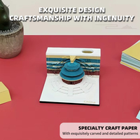 En gros Blocs de notes adhésifs créatifs, nouveau design, papiers gravés en 3D, impression numérique, motif Temple du Ciel, pour cadeaux