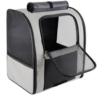 Sac à dos de transport pour animaux de compagnie en tissu Oxford, portable, respirant, grande capacité, design à enroulement, réduit le stress, pour petits chiens et chats jusqu'à 10 kg