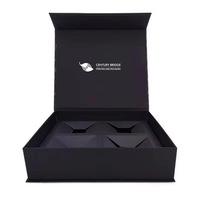 Boîte Cadeau de Luxe Magnétique Noire Doublée de Satin, Emballage Premium avec Intérieur en Satin