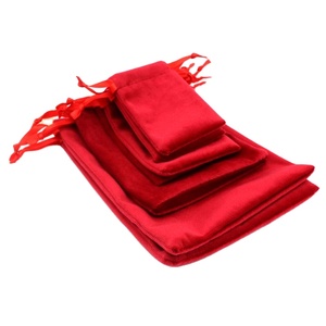 Bolsa de Joyería de Terciopelo Suave con Logotipo Personalizado, Bolsa de Regalo Reciclable con Impresión Serigrafiada, Bolsa Plegable con Cierre de Cordón para Relojes - Product Image 1