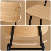 Chaise de salle à manger moderne en bois courbé à grain naturel, sans accoudoirs, entièrement démontable, en contreplaqué et métal, gain de place, idéale pour les parcs