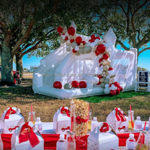 Venta caliente PVC color blanco fiesta Casa de rebote <span class=keywords><strong>para</strong></span> niños castillo hinchable con piscina y tobogán - Product Image 4