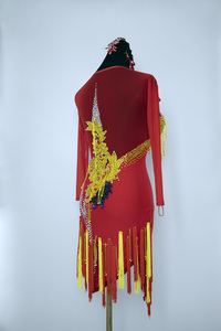 Puede ser variada de baile latino Falda corta Falda de baile rojo - Product Image 3