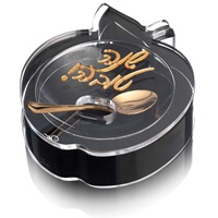 Boîte à miel en acrylique haute transparence personnalisée, vaisselle de luxe légère, boîte à logo bronzé, boîte rituelle juive, fournitures pour cérémonies religieuses