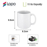 Nouvelles tasses à café et à thé en céramique vierges pour sublimation, 11 oz, ensemble de tasses empilables