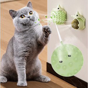 2025 popüler 2 in 1 sevimli kirpi şekilli 360 ° dönen tırmalama yalama Catnip topu kedi öz Groomer duvar köşe cattoys oyuncaklar - Product Image 1