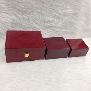 Rectangle <b>Wood</b> <b>Watch</b> Box With Cotton Inner Snap Closure Protective Case - Product Image 4