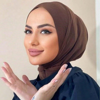 Nouveau Turban Femme Couleur Unie Personnalisé en Polyester, Voile Malaisien à Deux Boutons et Lacets, Burkini en Nylon Spandex