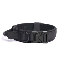 Collier de dressage tactique robuste pour chien, rembourré en nylon, réglable, avec boucle en métal et anneau en D, anti-étranglement, pour chiens de taille moyenne à grande
