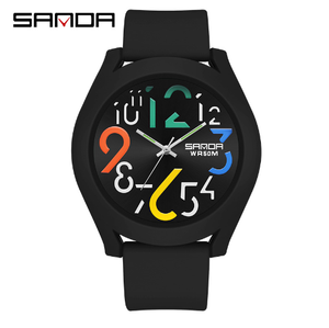 SANDA 9021 nuovo modello di orologio al quarzo per studenti in Silicone removibile con cinturino da <span class=keywords><strong>donna</strong></span> al quarzo orologio da polso semplice - Product Image 2