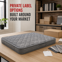 Matelas orthopédique pour chien, marque privée, gris matelassé, lit pour animaux de compagnie, housse personnalisée, taille, étiquette et emballage