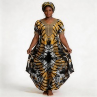 Nouvelle Collection 2026 : Kaftan Boubou Africain Grande Taille pour Femme Noire, Robe Longue Ample à Manches Larges avec Imprimé et Ensemble Foulard