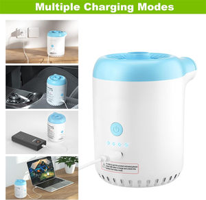 मिनी पोर्टेबल एयर पंप छोटे एयर गद्दे पंप 4000 माह बैटरी के साथ रिचार्जेबल कैंपिंग लाइट इंफ्लेमेट - Product Image 4