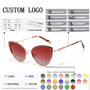 Gafas de sol polarizadas con forma de ojo de gato, unisex, con montura metálica, montura pequeña, gafas de moda vintage para conducir, viajar, playa - Product Image 3