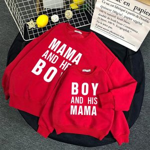 2021 moda pulóver carta cuello redondo <span class=keywords><strong>sudadera</strong></span> Casual 'mamá <span class=keywords><strong>y</strong></span> yo' estilo para mujeres niños bebés - Product Image 3